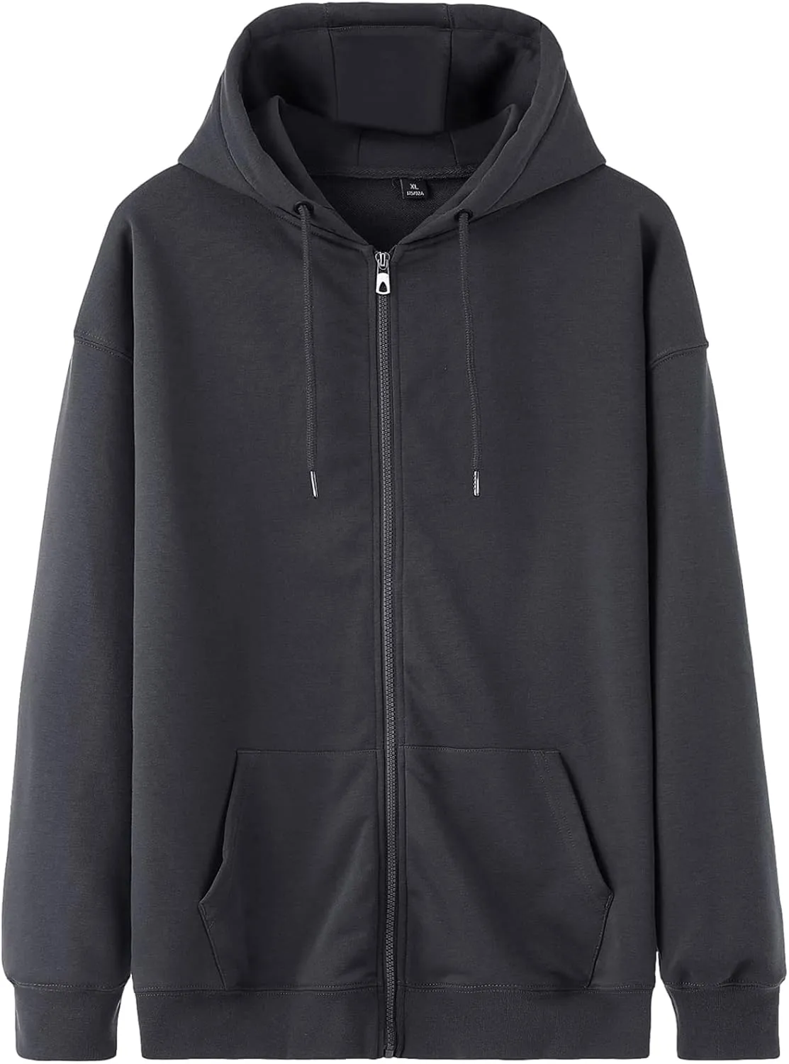 ANUFER Unisex Mens Womens Full Zip Cotton Hooded Sweatshirt Casual Hoodie Jacket with Pockets