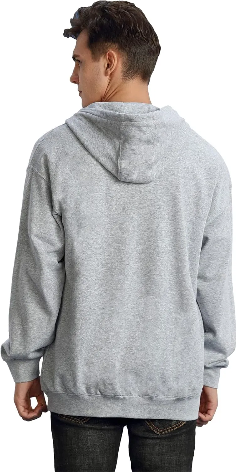 ANUFER Unisex Mens Womens Full Zip Cotton Hooded Sweatshirt Casual Hoodie Jacket with Pockets