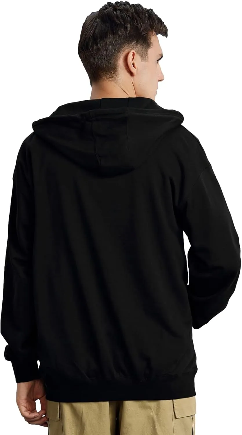 ANUFER Unisex Mens Womens Full Zip Cotton Hooded Sweatshirt Casual Hoodie Jacket with Pockets