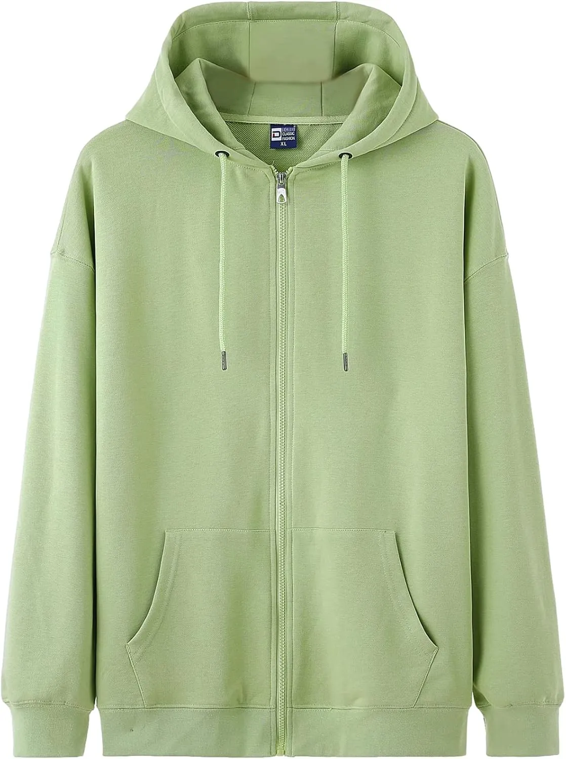 ANUFER Unisex Mens Womens Full Zip Cotton Hooded Sweatshirt Casual Hoodie Jacket with Pockets