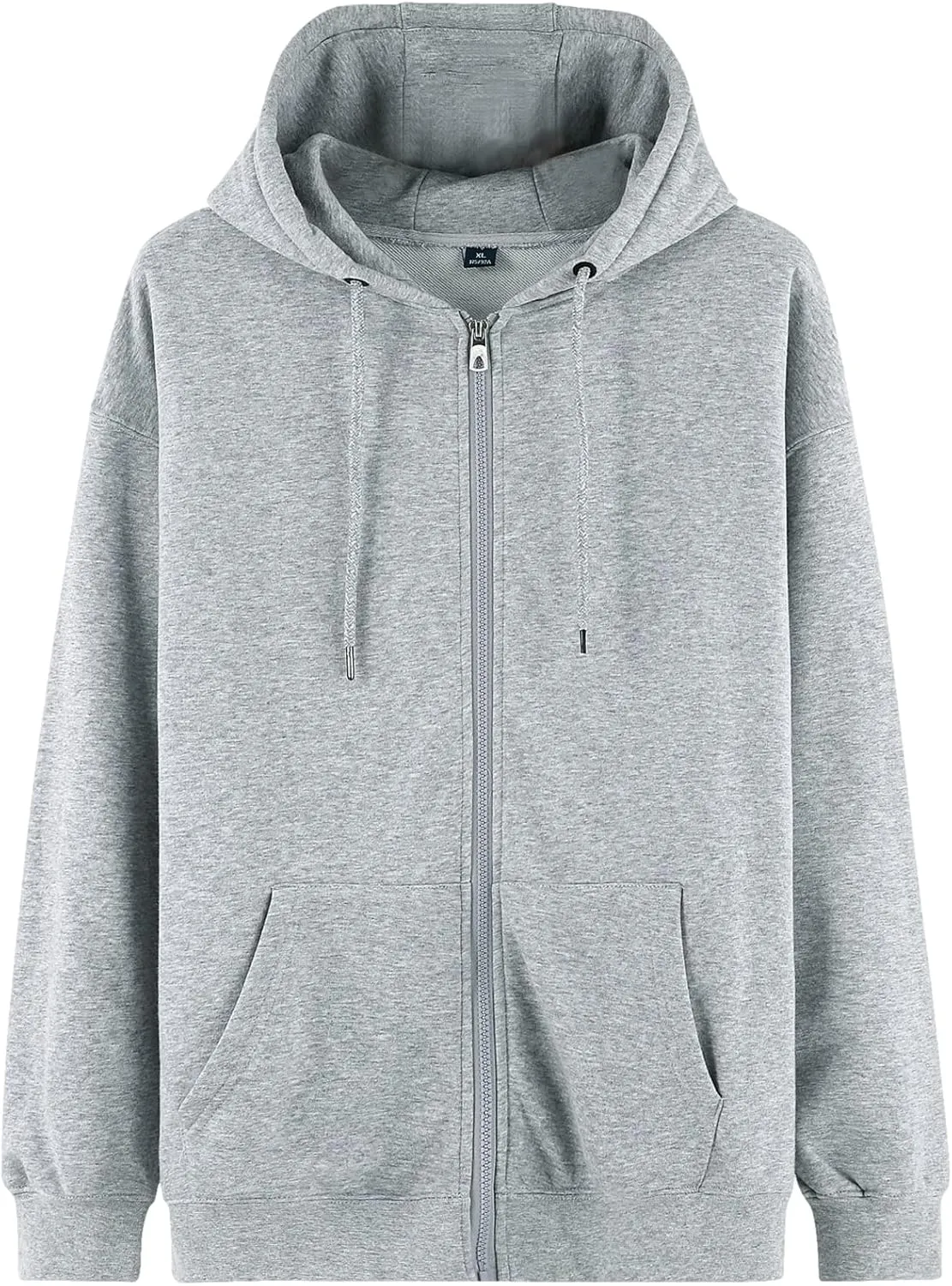 ANUFER Unisex Mens Womens Full Zip Cotton Hooded Sweatshirt Casual Hoodie Jacket with Pockets