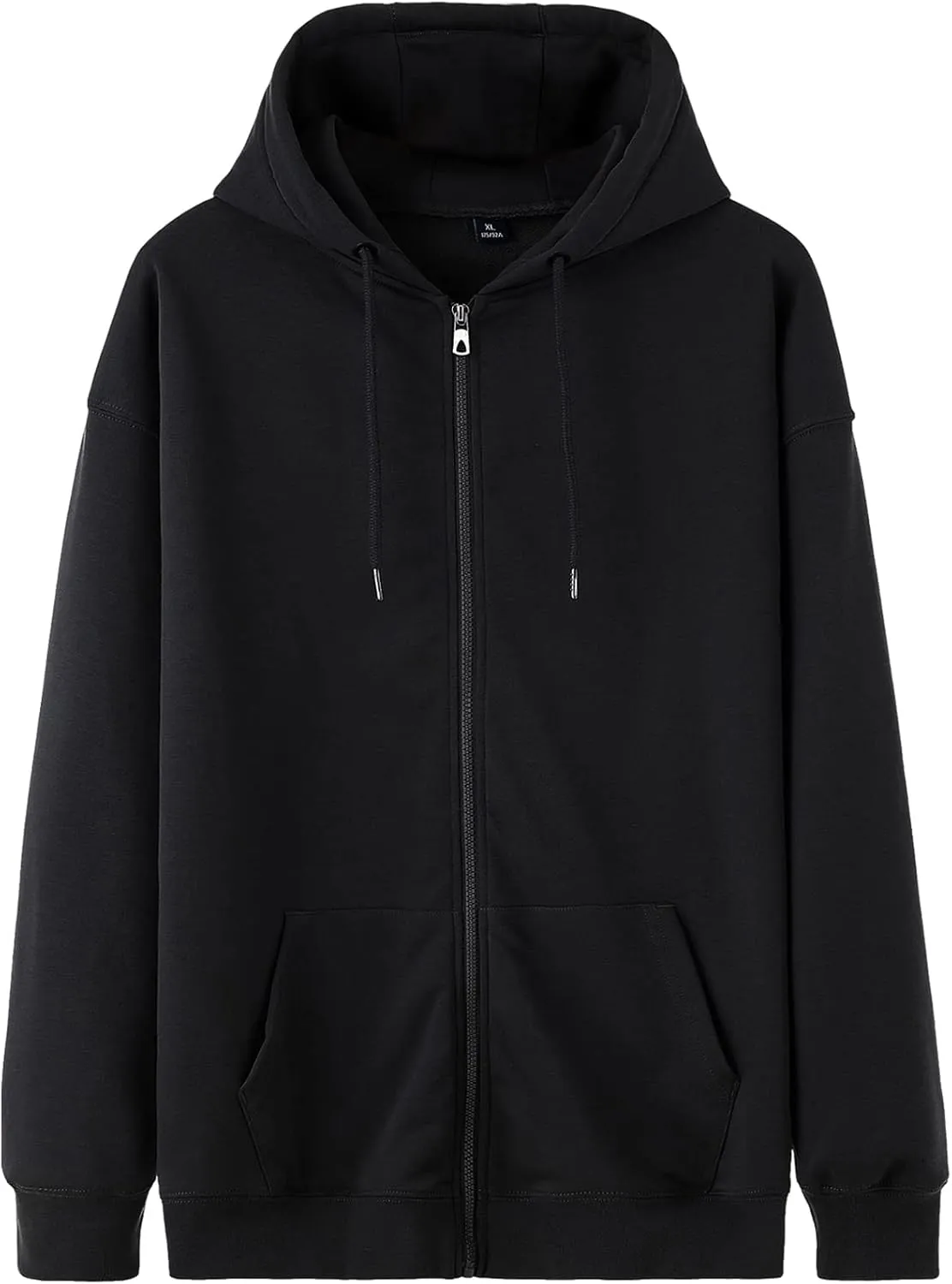 ANUFER Unisex Mens Womens Full Zip Cotton Hooded Sweatshirt Casual Hoodie Jacket with Pockets