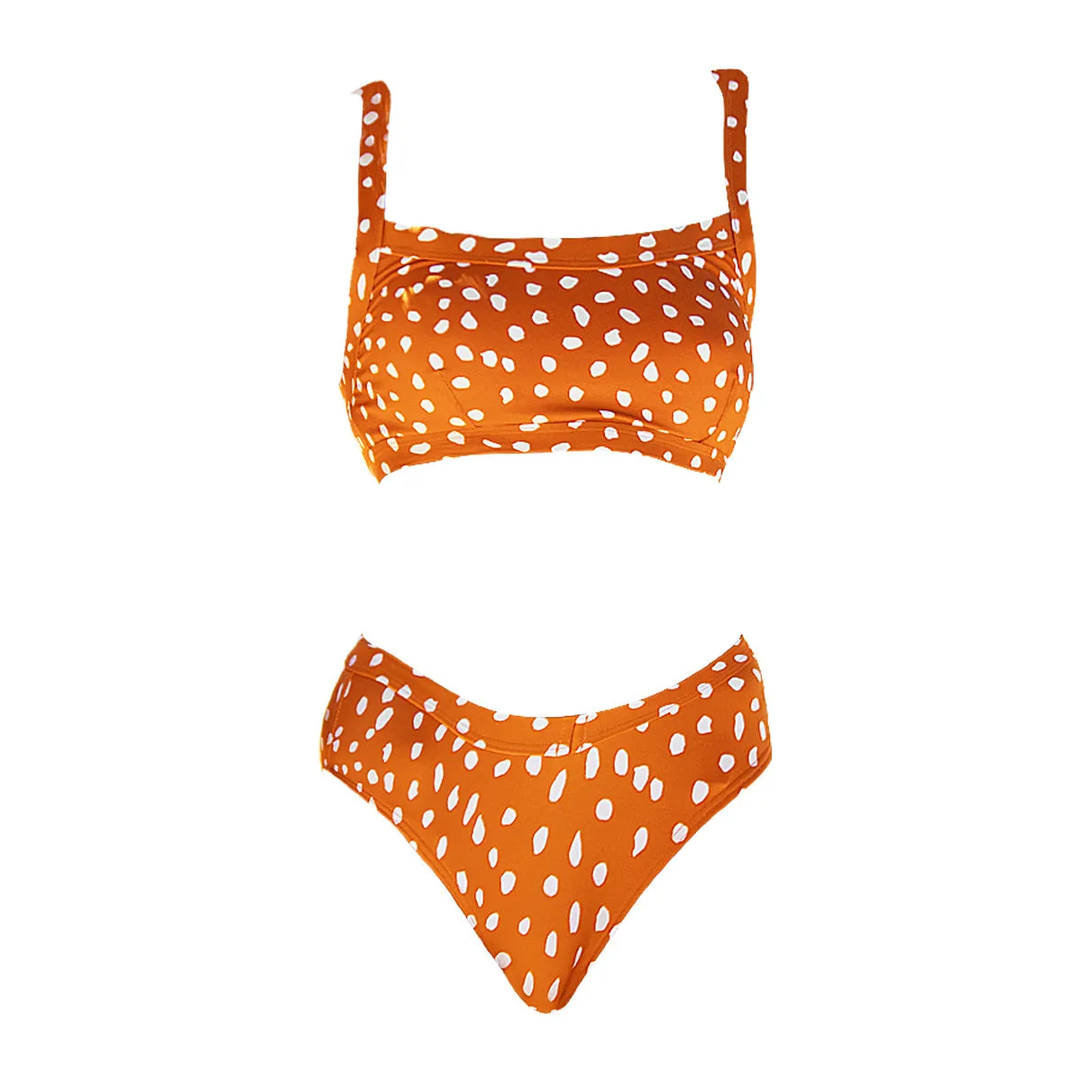 Beach Babe Orange Polka Dot Bikini