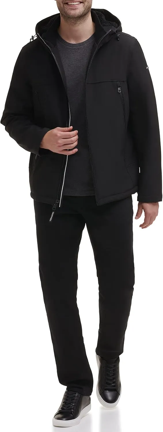 Calvin Klein Men's Sherpa Lined Hooded Soft Shell Jacket