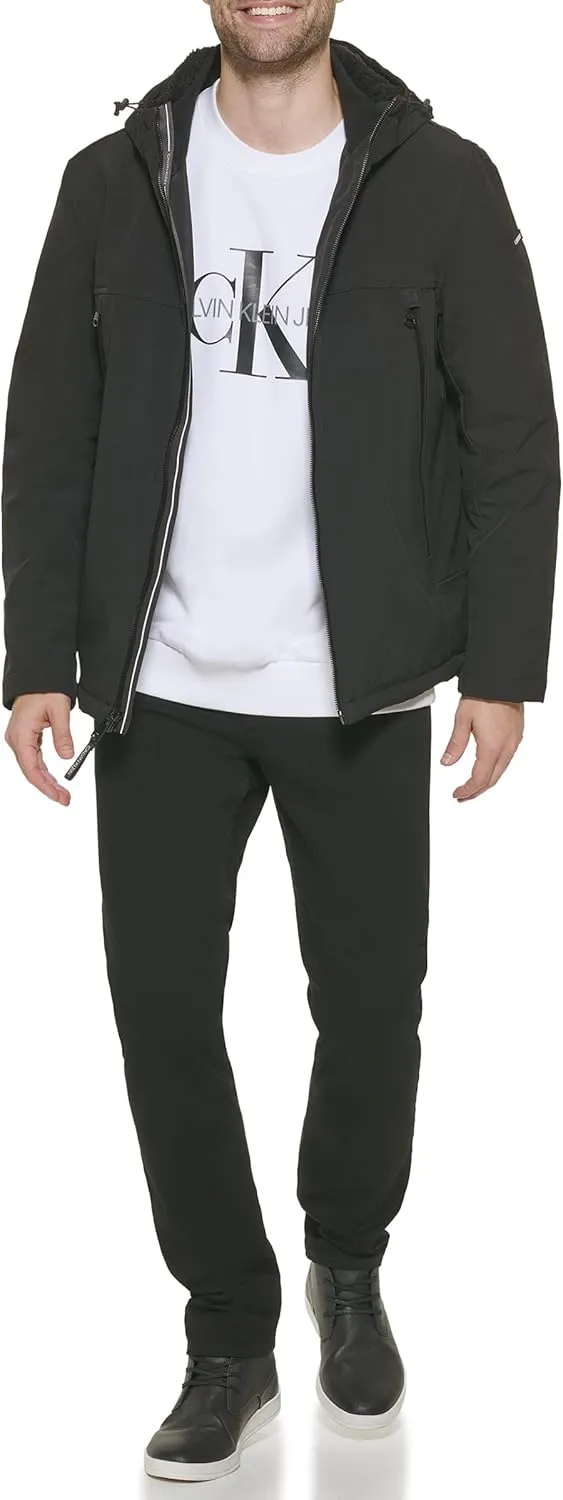Calvin Klein Men's Sherpa Lined Hooded Soft Shell Jacket