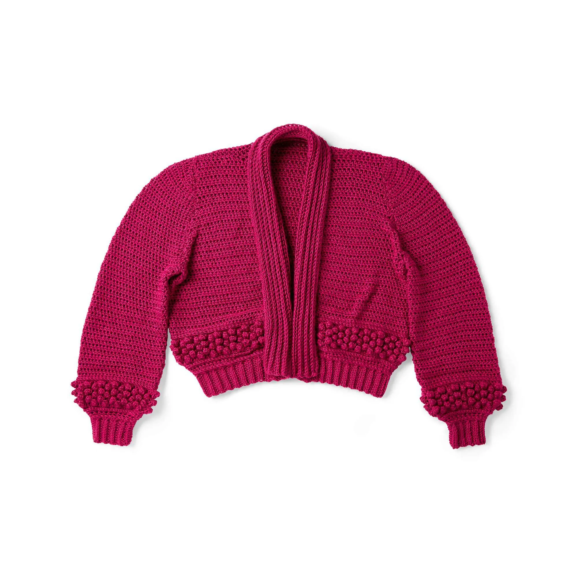 Caron Crochet Bobble Cardigan