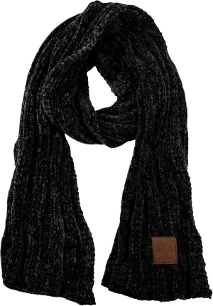 C.C Women's Ultra Soft Chenille Ribbed Thick Warm Knit Shawl Wrap Scarf