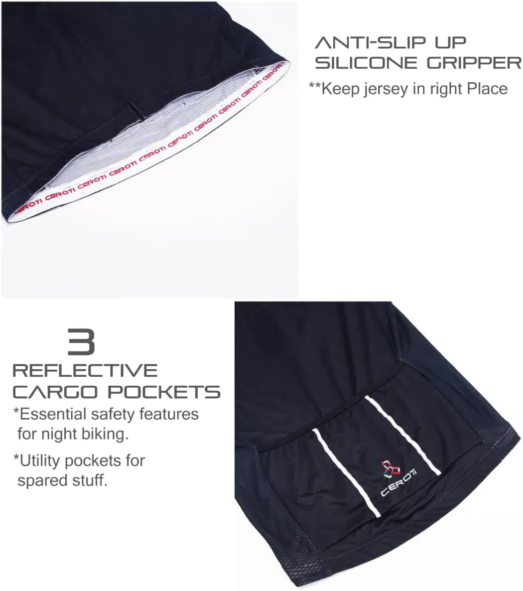 CEROTIPOLAR Snug Fit Men AirCool Cycling Jersey Bike Shirts UPF50 ,PRO Dry Fit Light Weight Fabric