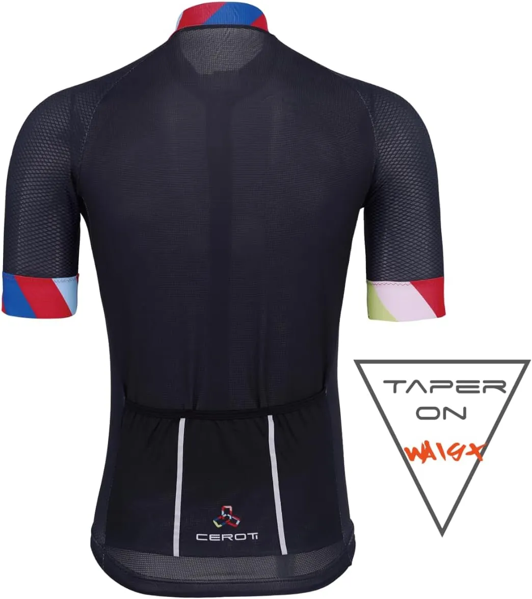 CEROTIPOLAR Snug Fit Men AirCool Cycling Jersey Bike Shirts UPF50 ,PRO Dry Fit Light Weight Fabric