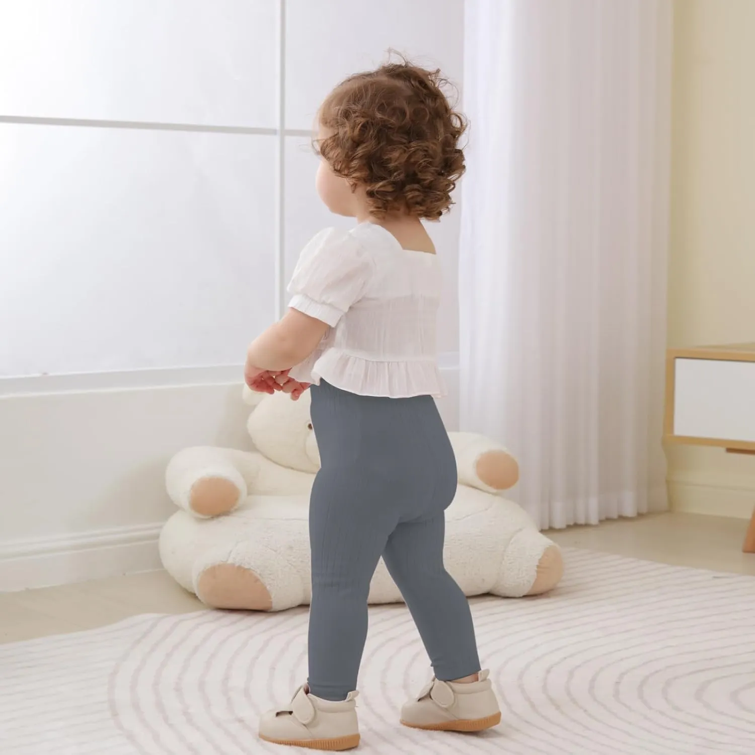 DREAM BUS Baby Girl Boy Pants Toddler Leggings Solid Ribbed Toddler Sweatpants Infant Newborn Leggings Baby Boy Jogger Pants