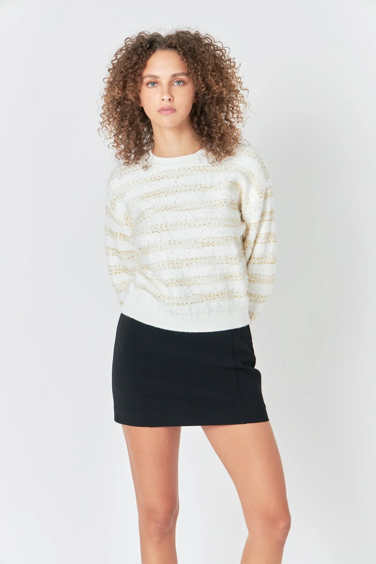 Endless Rose - Lurex Striped Sweater