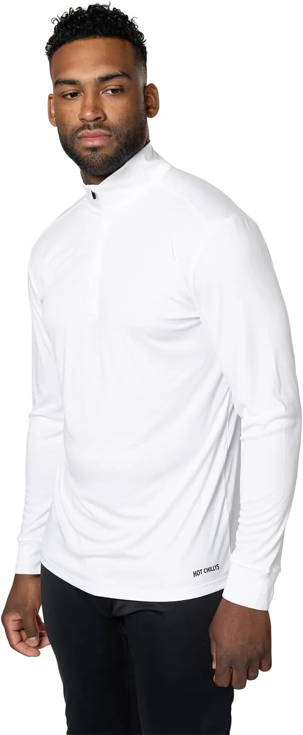 Hot Chillys Men's Peach Skins Solid Zip-T Lightweight Relaxed Fit Base Layer Top | Thermal Long Sleeve Shirt for Men