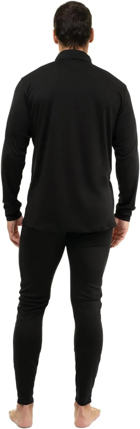 Hot Chillys Men's Peach Skins Solid Zip-T Lightweight Relaxed Fit Base Layer Top | Thermal Long Sleeve Shirt for Men