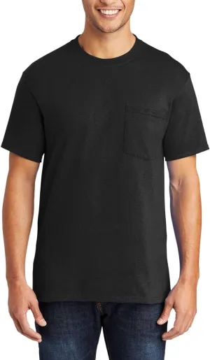 JustBlanks Mens Casual Tall Short Sleeve Tee Shirt Core Blend Crew Neck Pocket Tees for Men