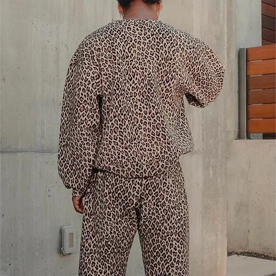 leopard print hoodie,cheetah print hoodie,cheetah print sweatshirt Long Sleeve Casual Loose Fit Fall Y2k Graphic Hoodies