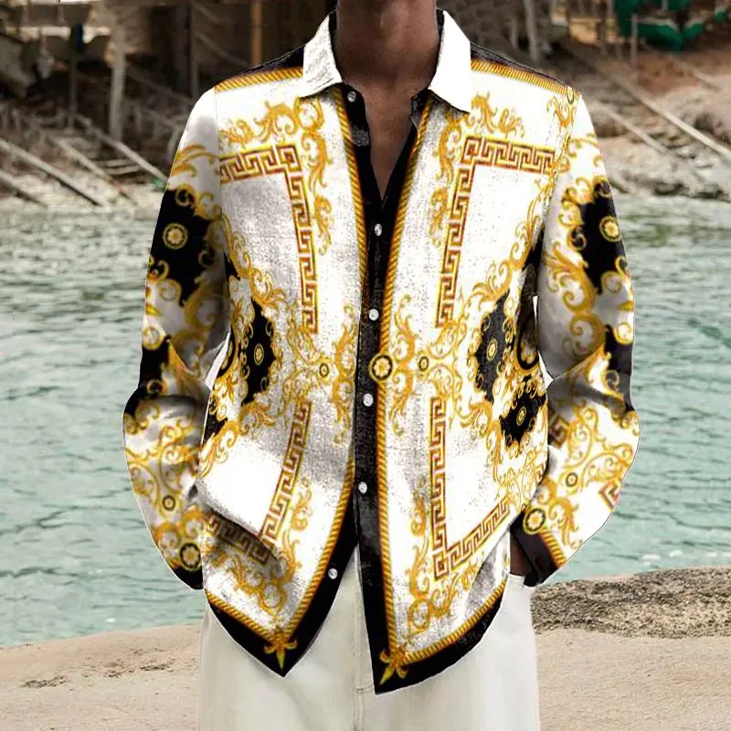 MEN'S CREATIVE PRINTED LONG SLEEVE SHIRT 72429651YM