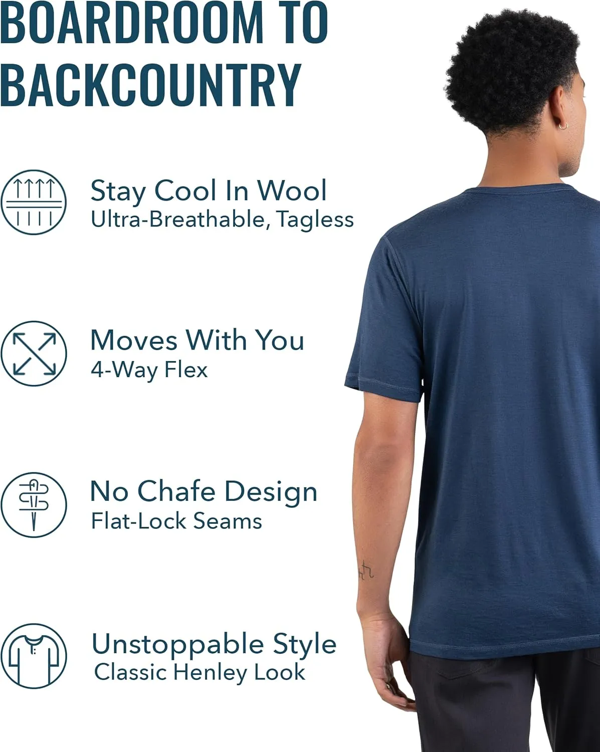 Men's Merino Henley by Woolly | RWS Certified | Super Soft, Classic Style, Seattle Designed