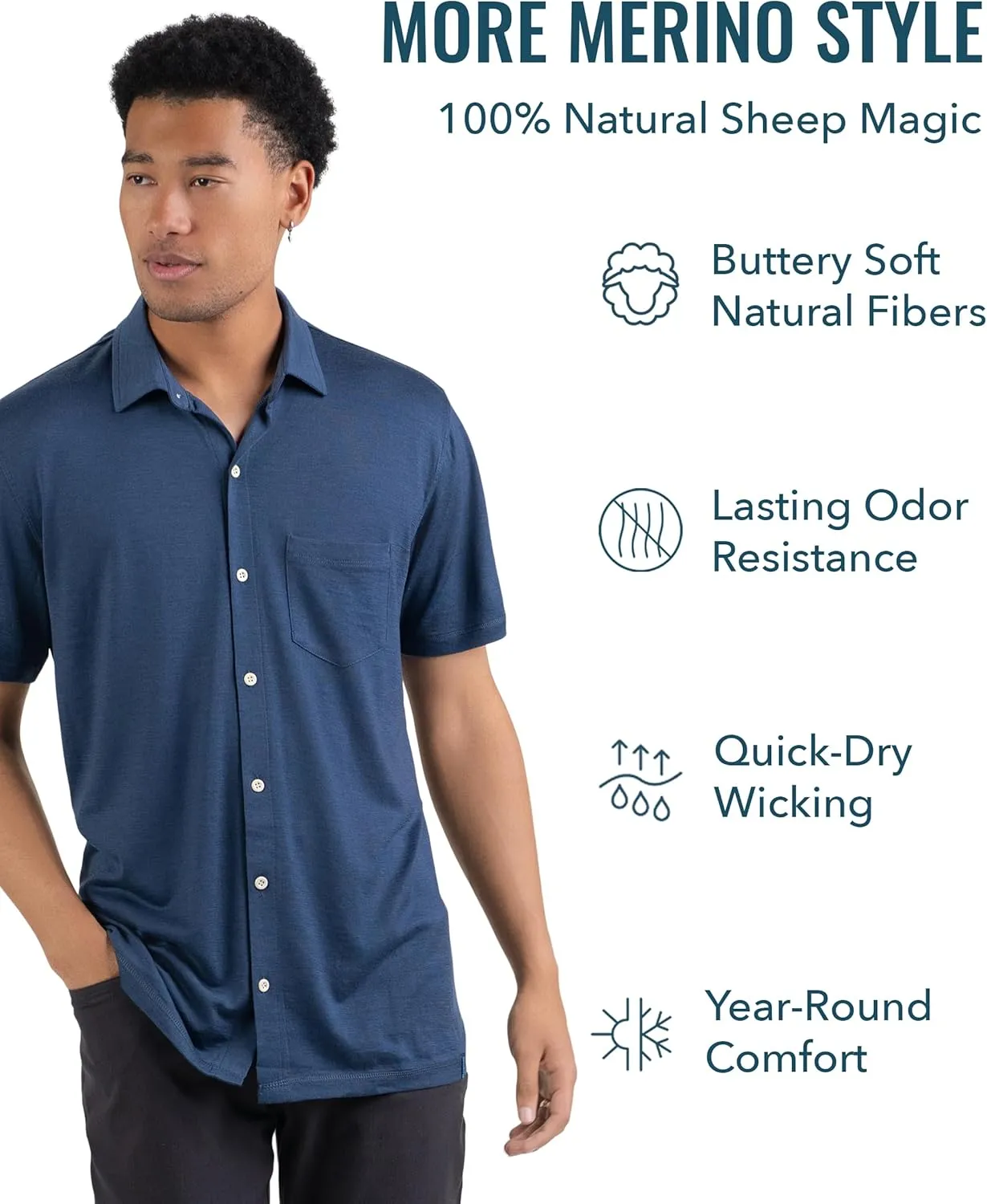 Men's Merino Henley by Woolly | RWS Certified | Super Soft, Classic Style, Seattle Designed