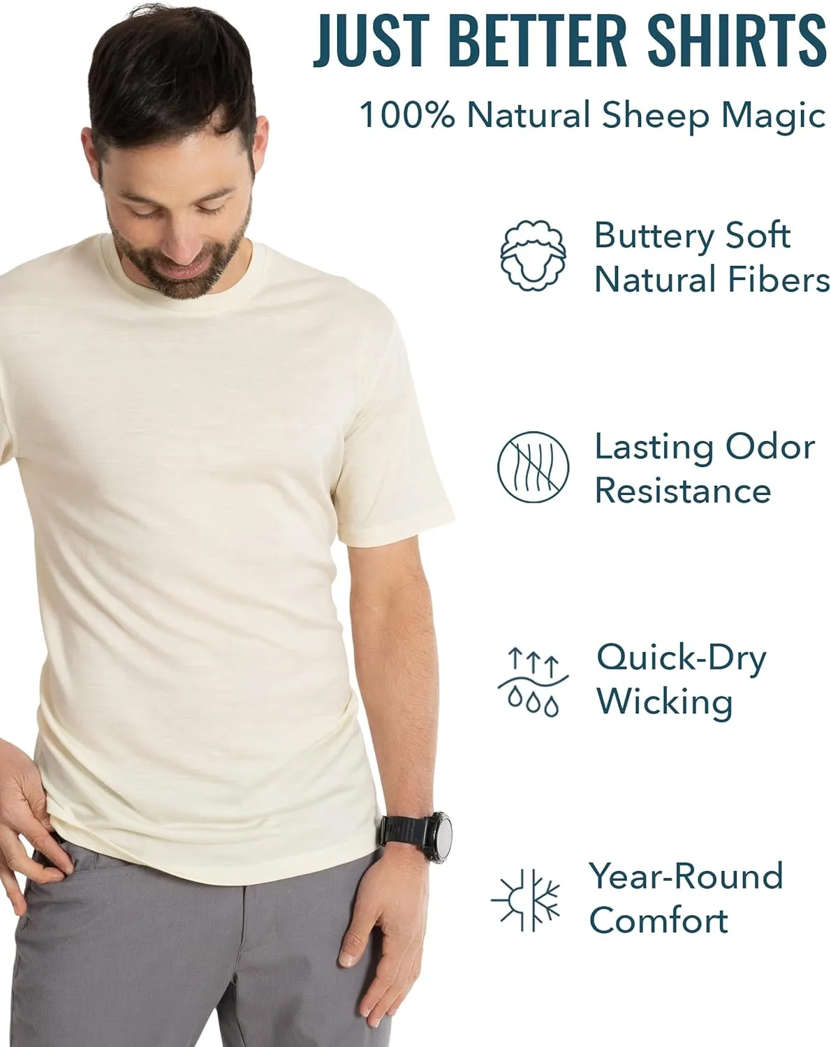 Men's Merino Long Sleeve by Woolly | RWS Certified | Super Soft, Classic Style, Seattle Designed