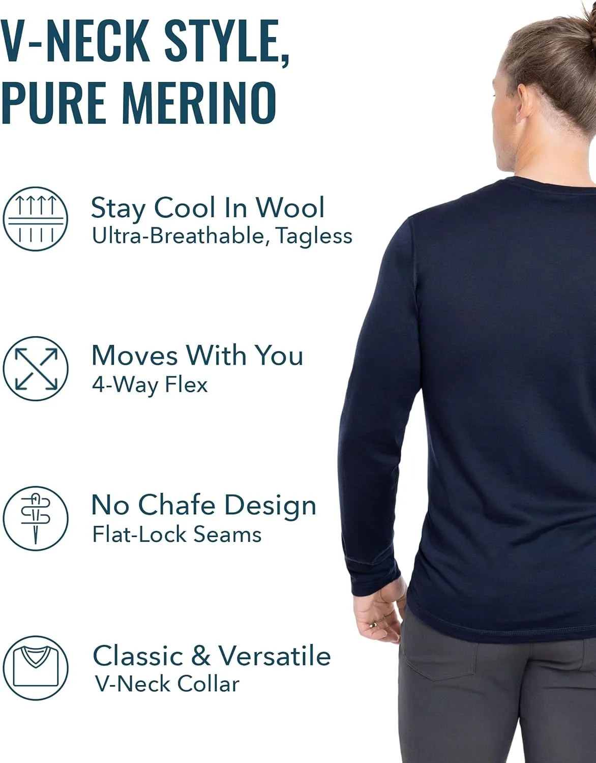 Men's Merino Long Sleeve by Woolly | RWS Certified | Super Soft, Classic Style, Seattle Designed
