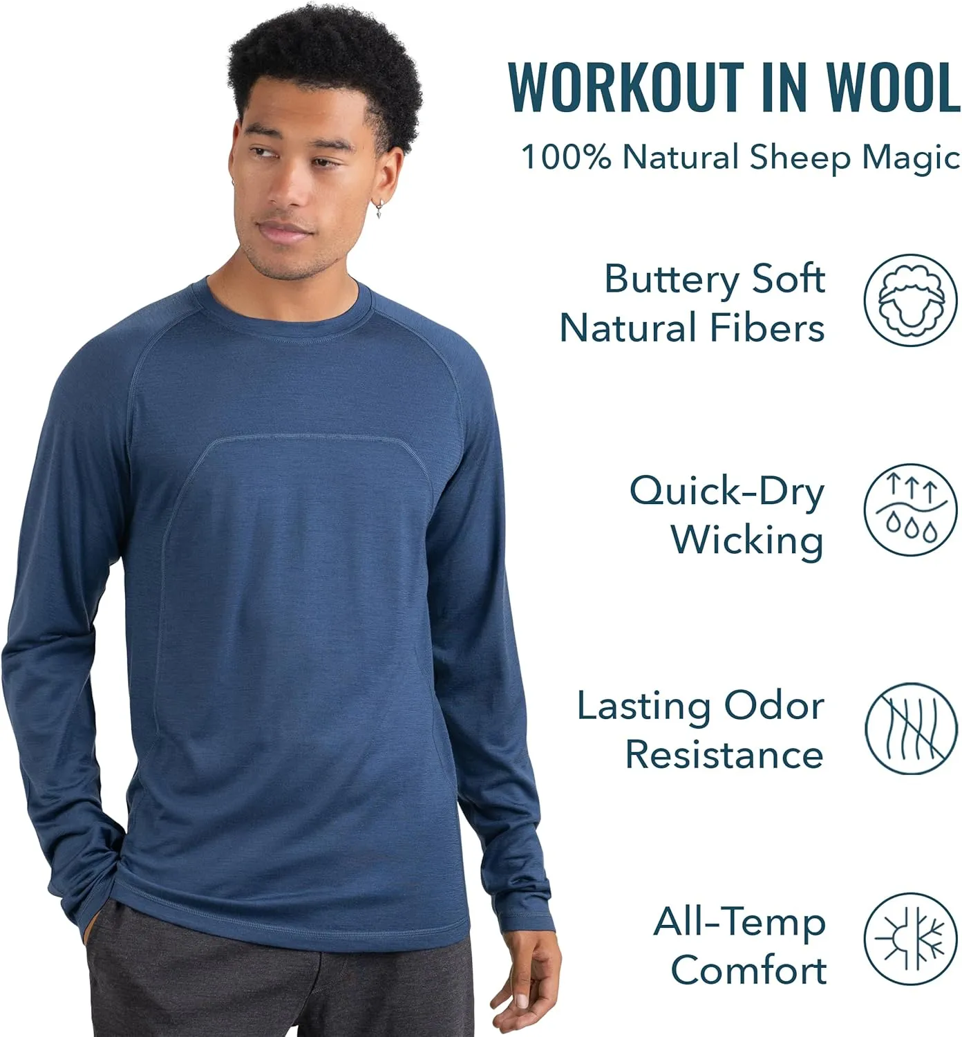 Men's Merino Long Sleeve by Woolly | RWS Certified | Super Soft, Classic Style, Seattle Designed