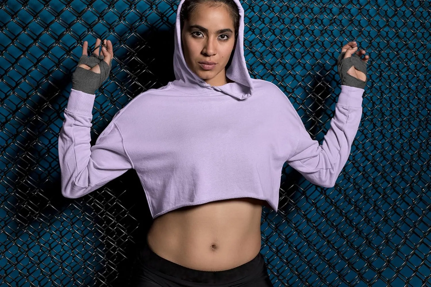Merry & Bright Chenille Glitter Cropped Fleece Hoodie, Soft & Cozy Fabric, Trendy Fit, Stylish Pullover
