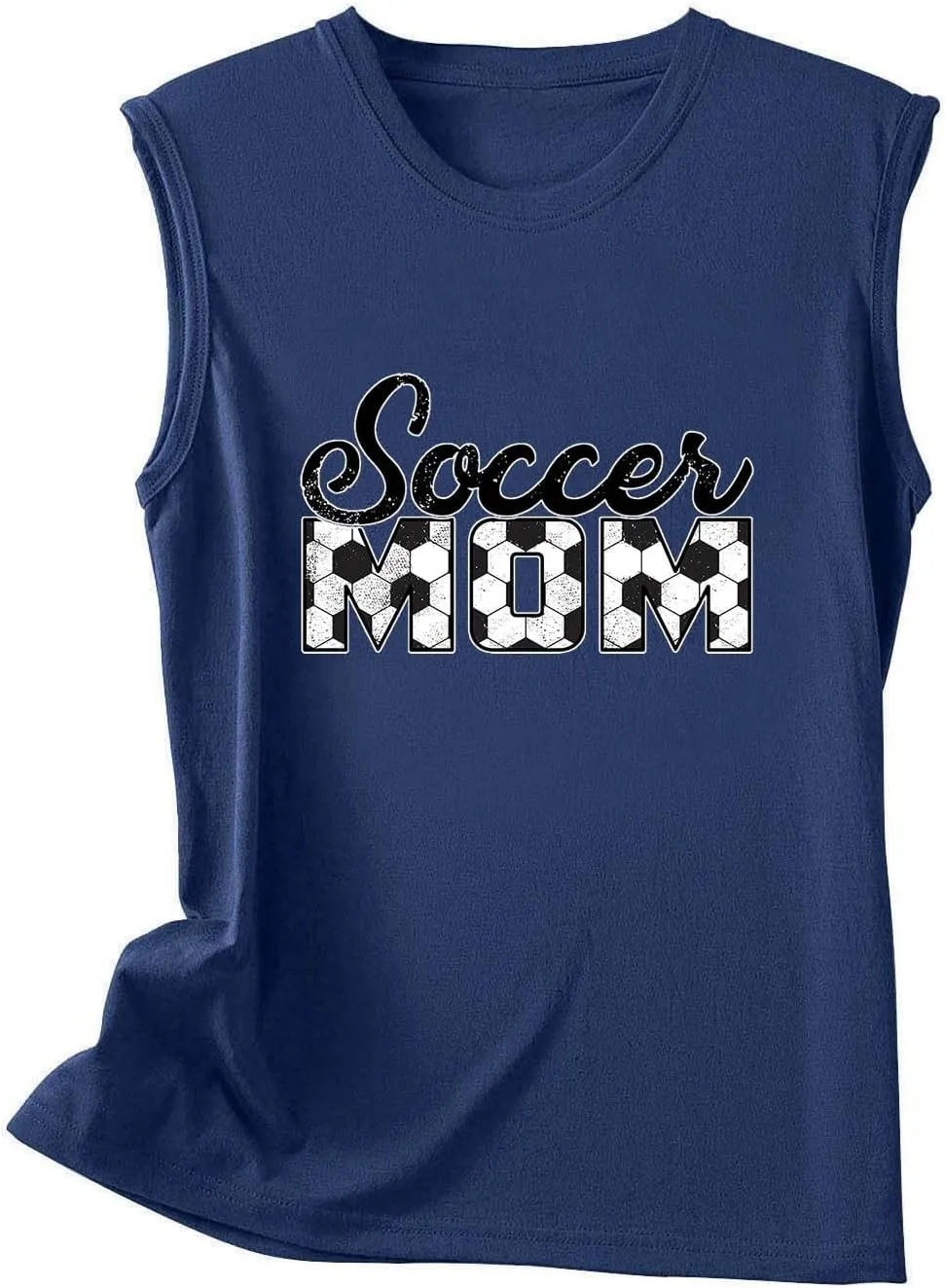 Mzkdieey Women's Soccer Mom Tank Tops Mama Shirts Game Day Tee Top Crewneck Sleeveless Summer Casual T-Shirts Blouses