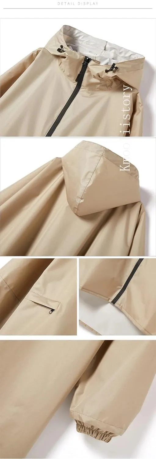 Raincoat Men Women/Female Waterproof Zipper Pocket Motorcycle Bike Poncho Rain Coat Poncho Big Size