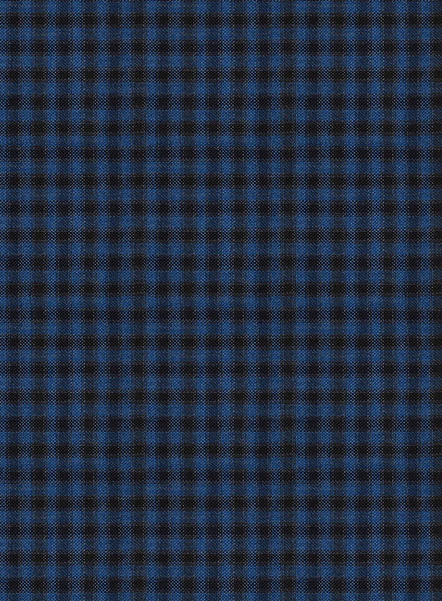 Reda Lapis Blue Checks Wool Jacket