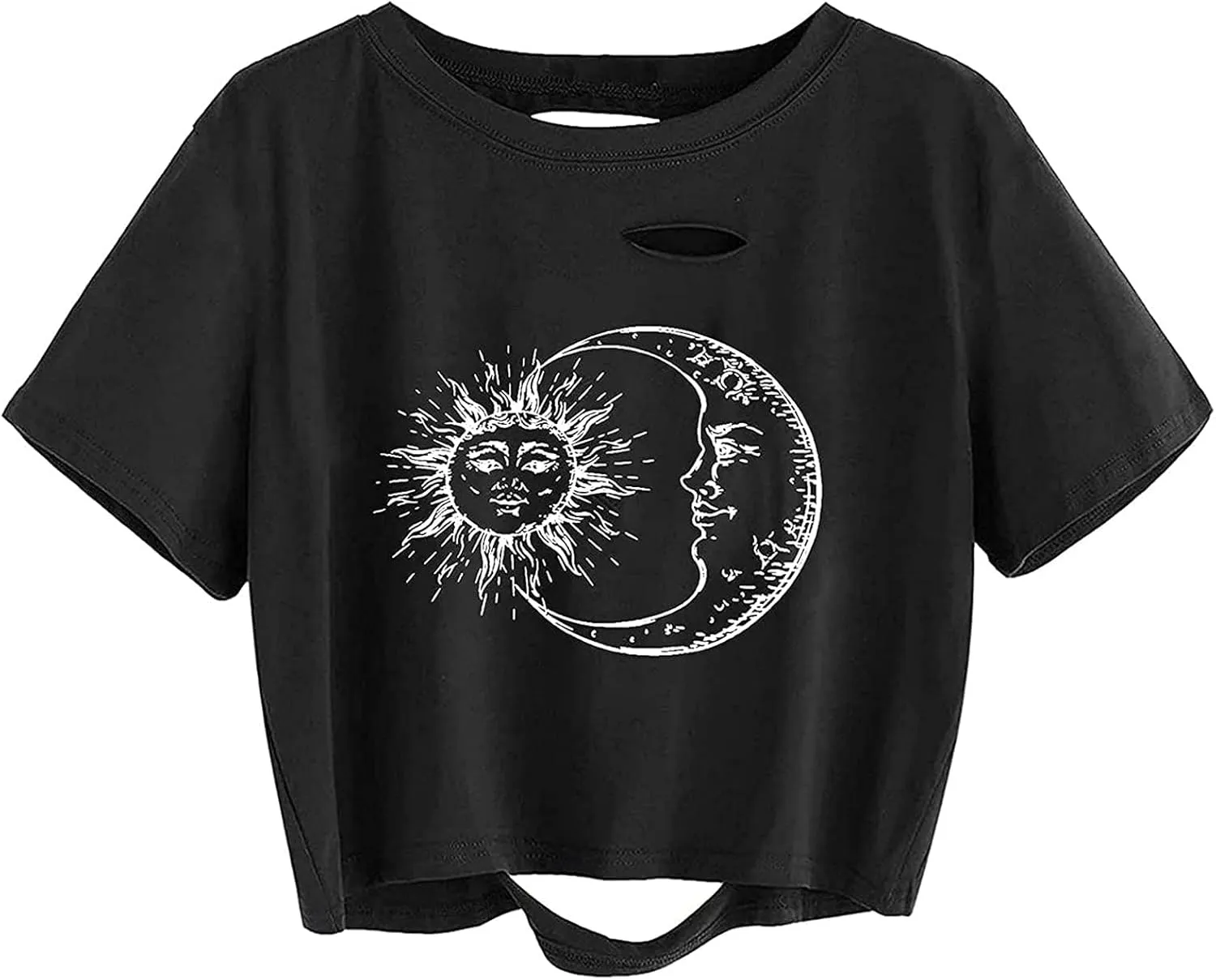 Remidoo Women's Casual Short Sleeve Graphic Print Tie Dye Crop Top T Shirt