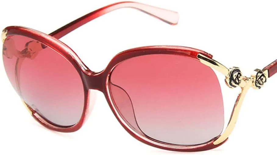 Shiratori Women Sunglasses Retro Bright Black Drive Holiday Oval Polarized UV400