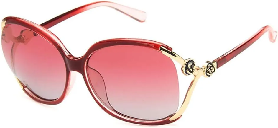 Shiratori Women Sunglasses Retro Bright Black Drive Holiday Oval Polarized UV400