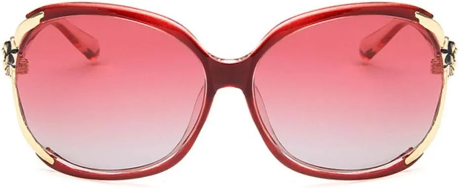 Shiratori Women Sunglasses Retro Bright Black Drive Holiday Oval Polarized UV400