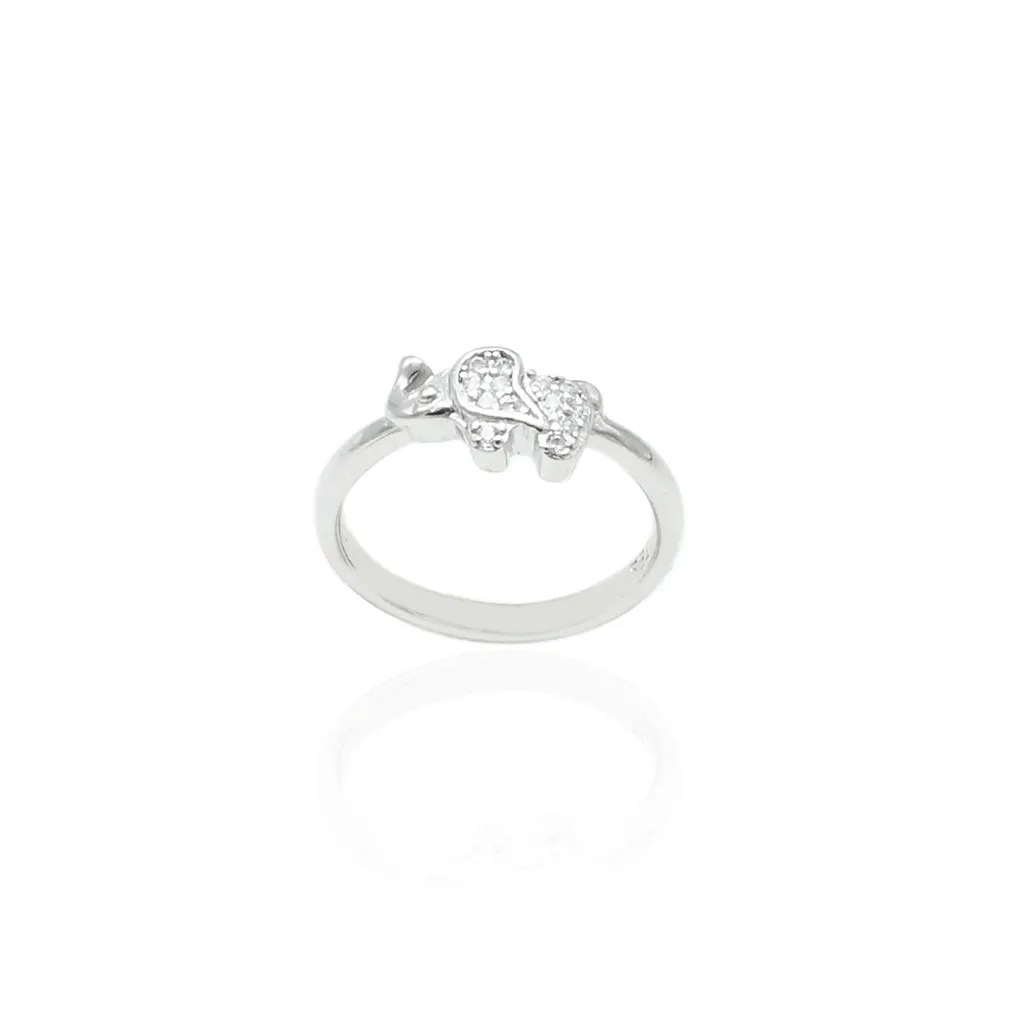 Silver Classical Look Of Elephant Baby's Ring