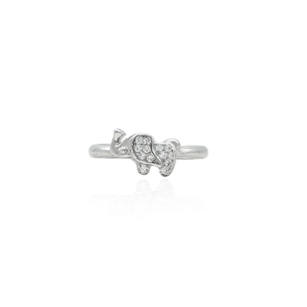 Silver Classical Look Of Elephant Baby's Ring