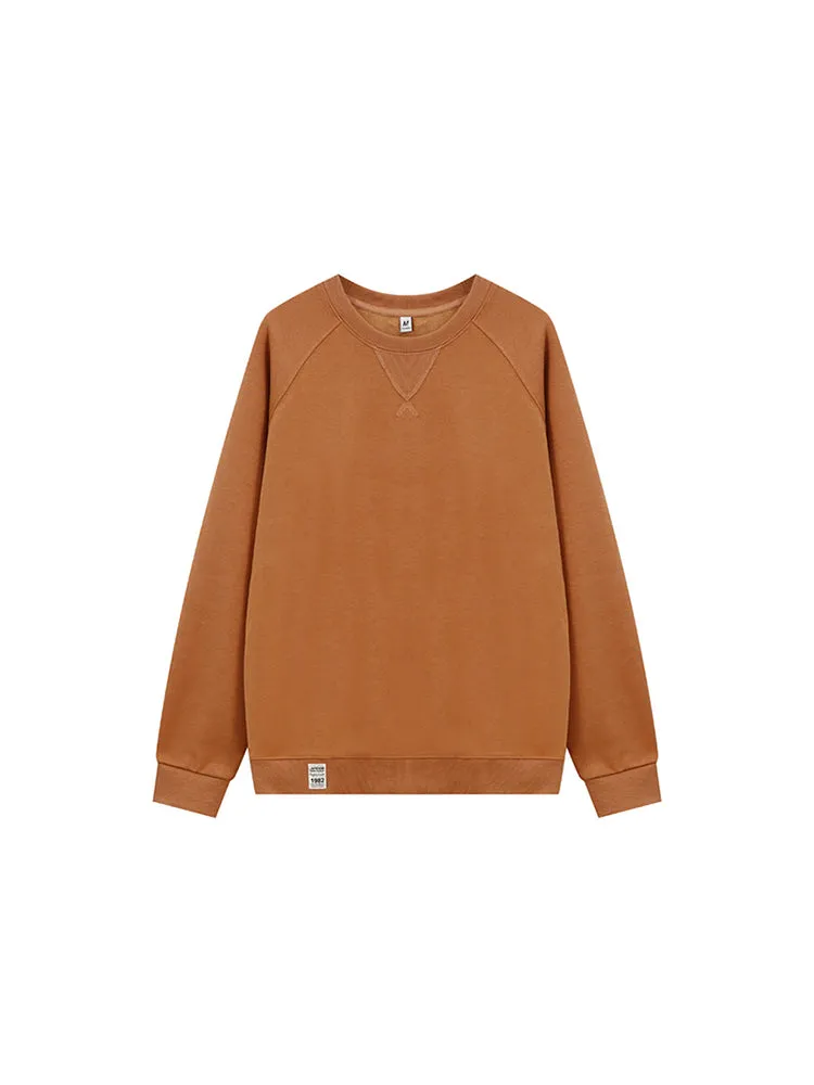 Solid Color Retro Loose Long-Sleeved T-Shirt