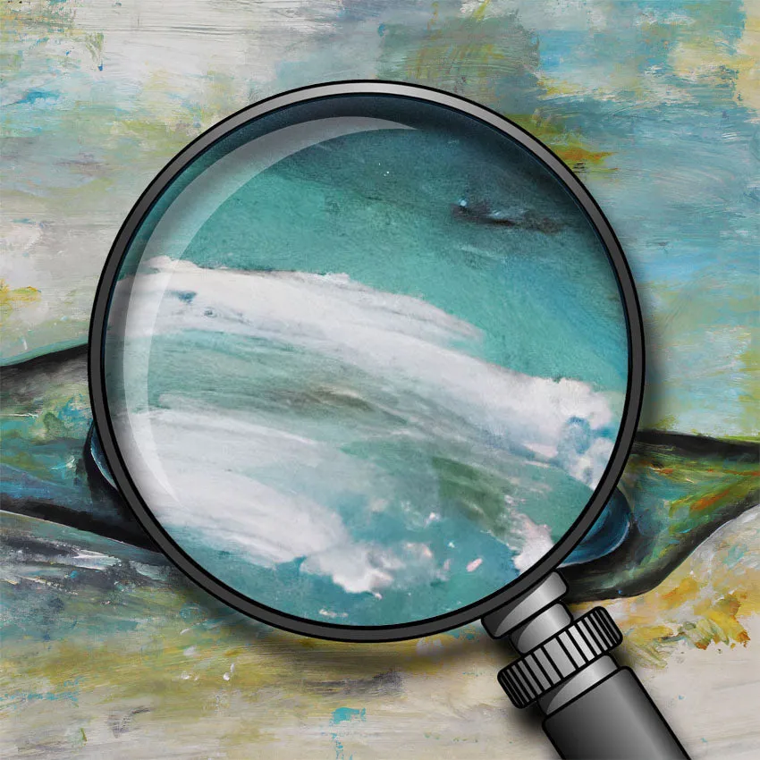 Vertical neutral & blue abstract wall art print