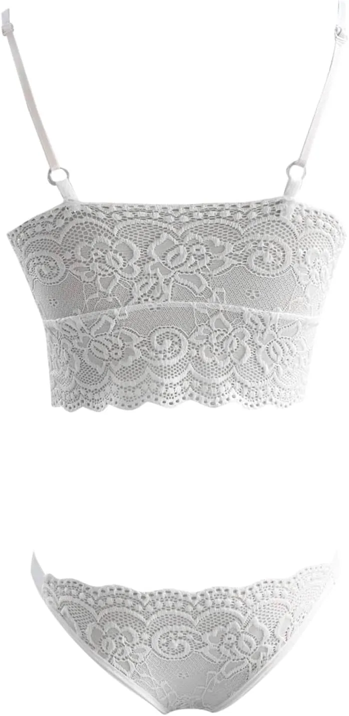 Women's Lace Trim Seamless Bra Wire-Free Breathable Mesh Comfort Lightweight Soft Stretchy Snug Fit Push Up Bra