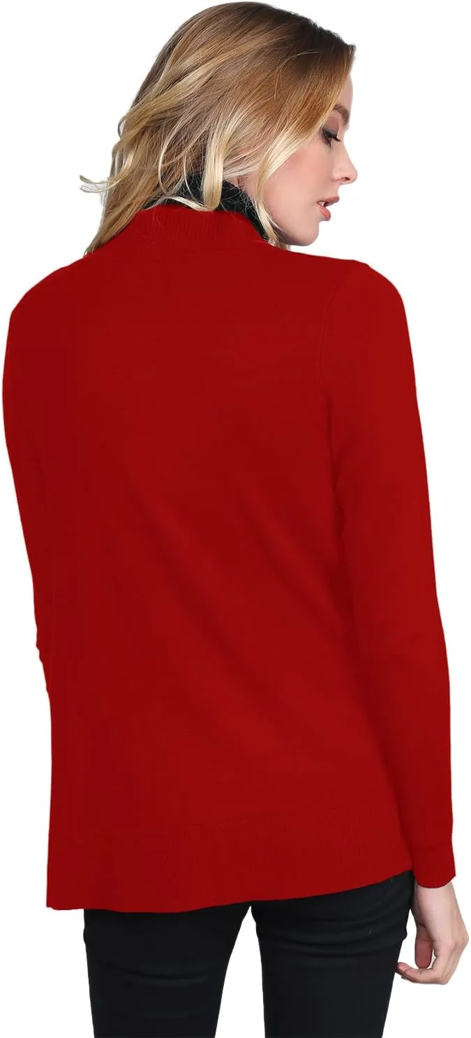 Women's Solid Soft Stretch Open Front Knit Cardigan