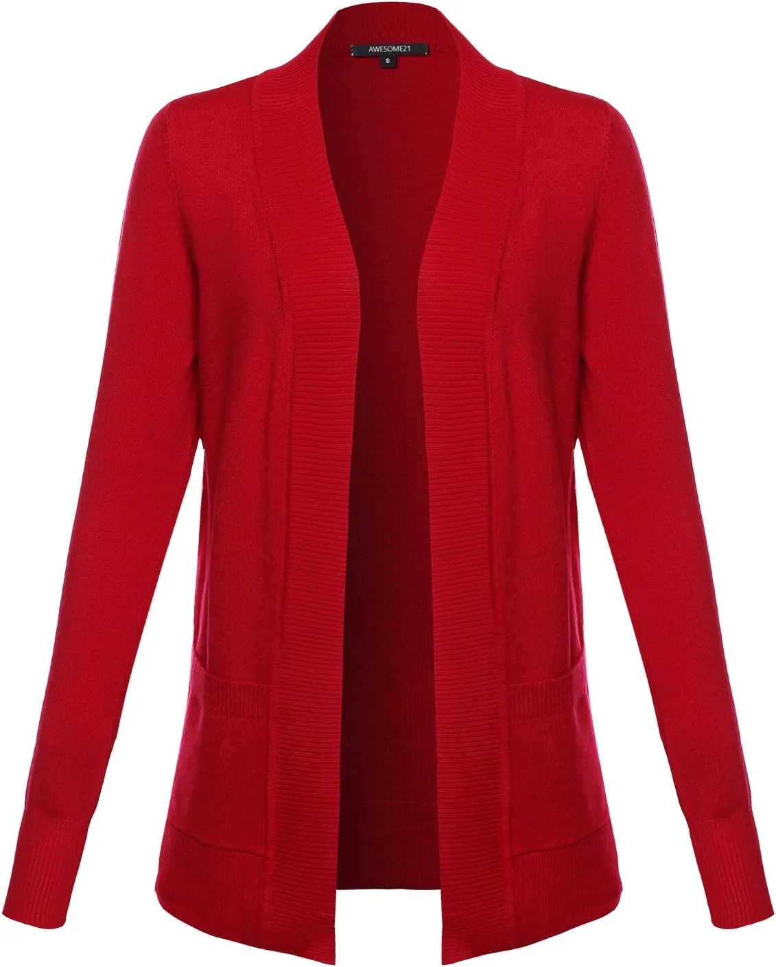 Women's Solid Soft Stretch Open Front Knit Cardigan