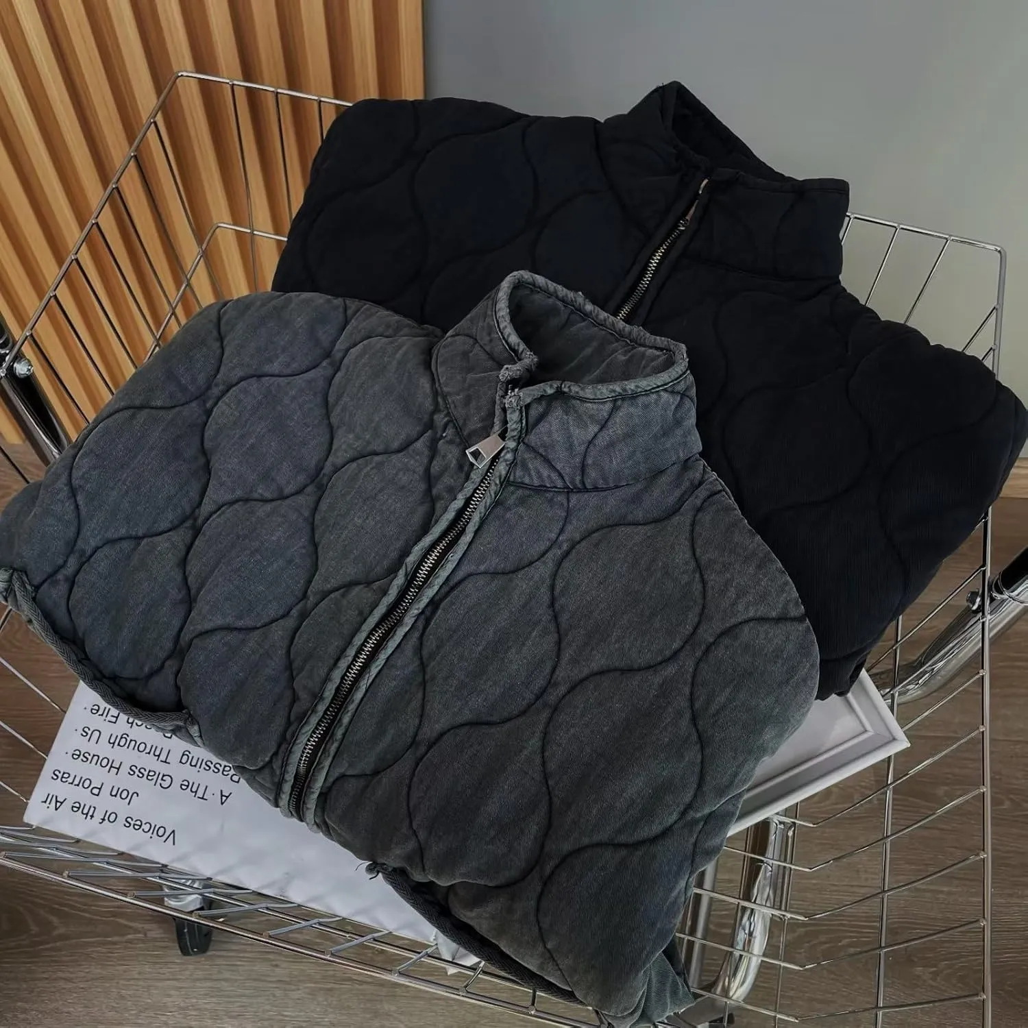 Y2K Stand-Up Collar Down Jackets for Women Winter Insulated Puffer Coats Aesthetic Quilted Long Sleeve Top Cute Clothing